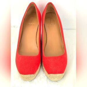 J. Crew Red Espadrille Shoes with Classic Design